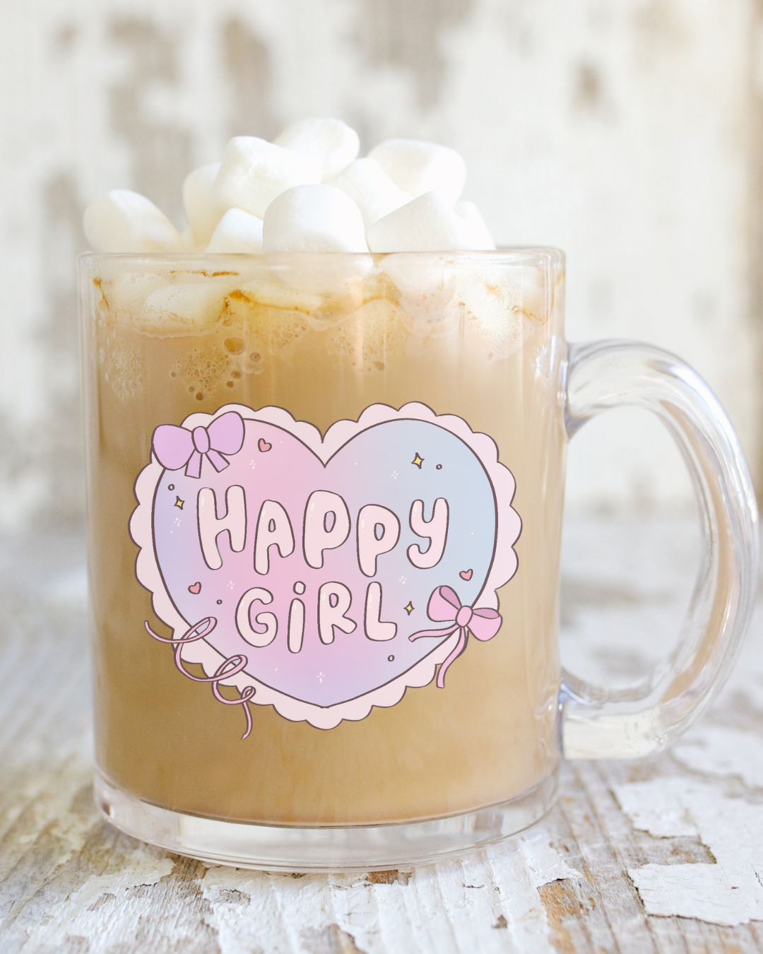 Happy Girl Glass Mug